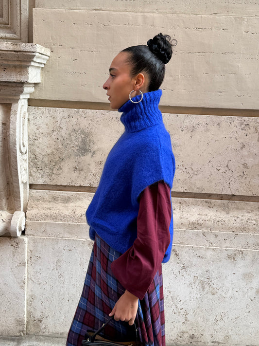 Maglia Mohair Collo Alto | Bluette