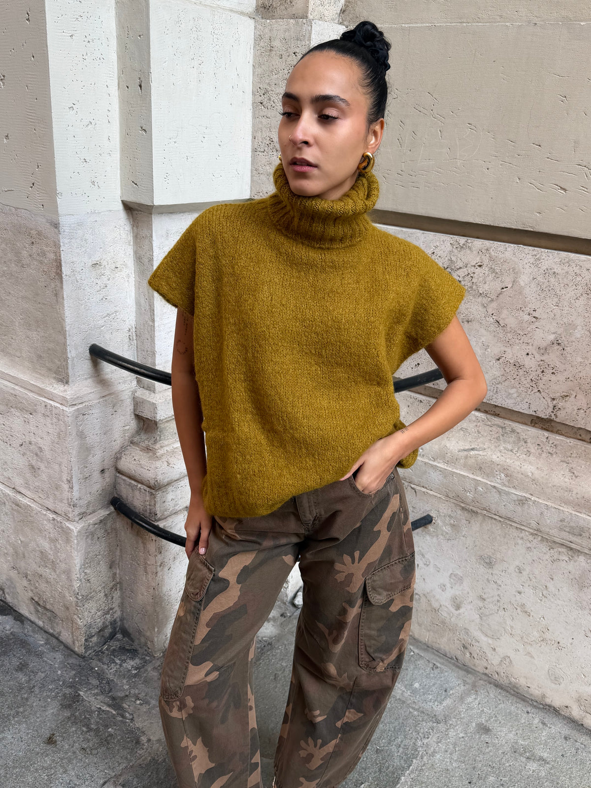Maglia Mohair Collo Alto | Moro