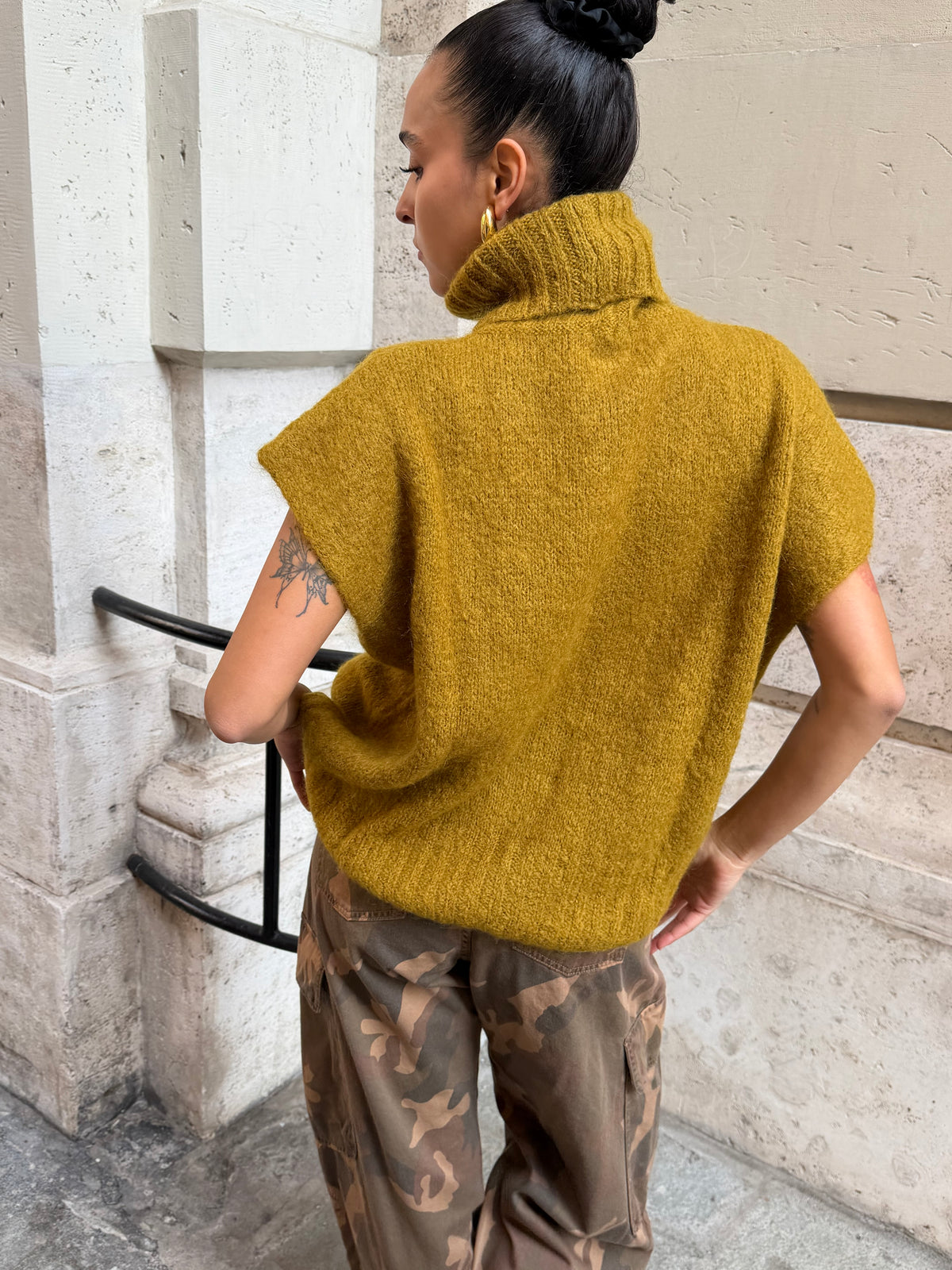 Maglia Mohair Collo Alto | Moro