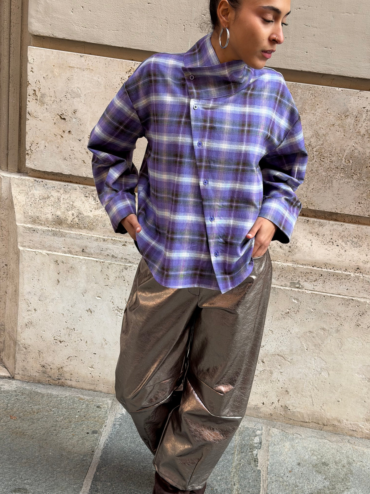 Camicia Check Viola