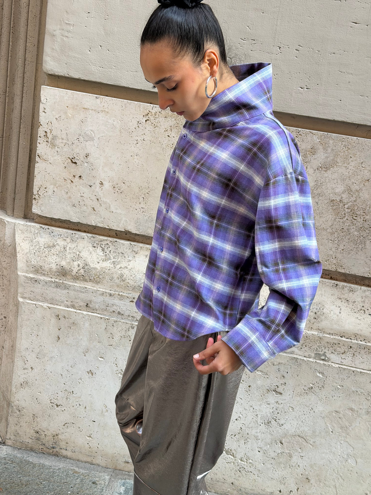 Camicia Check Viola