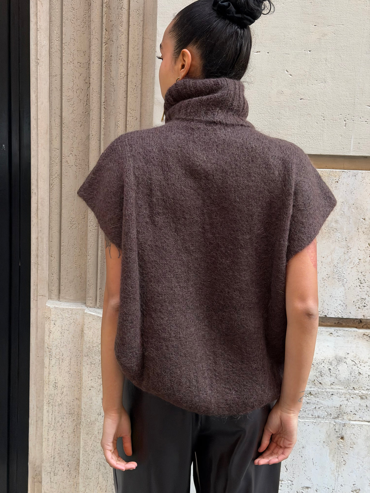 Maglia Mohair Collo Alto | Moro