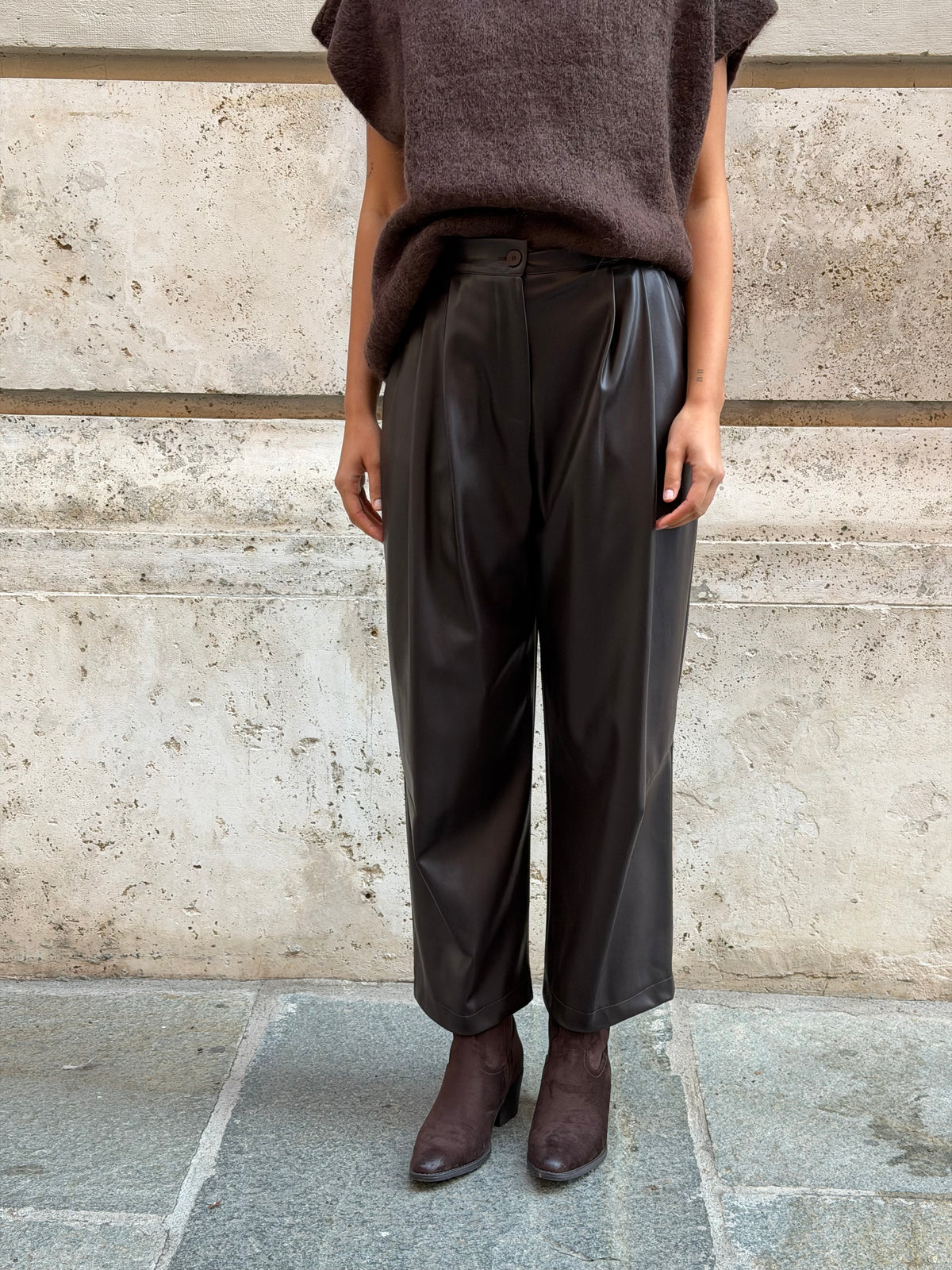 Pantalone Ecopelle Fondente