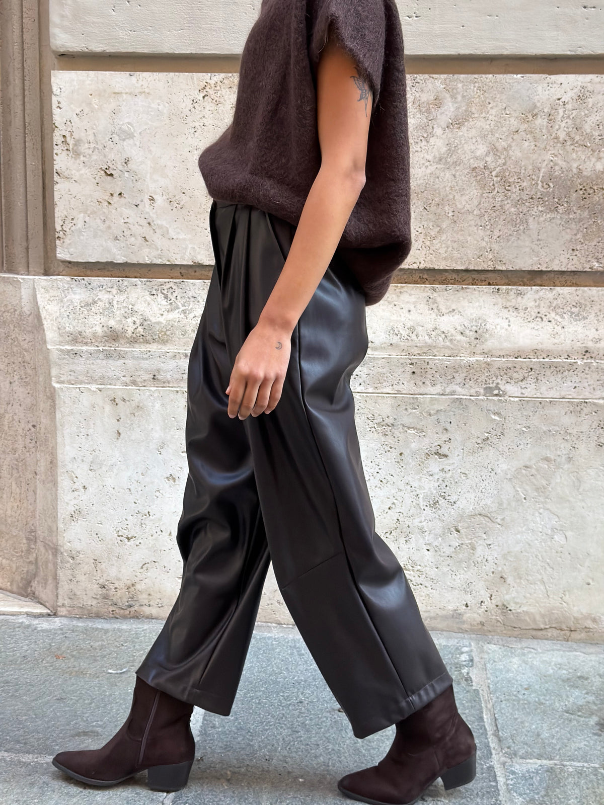 Pantalone Ecopelle Fondente