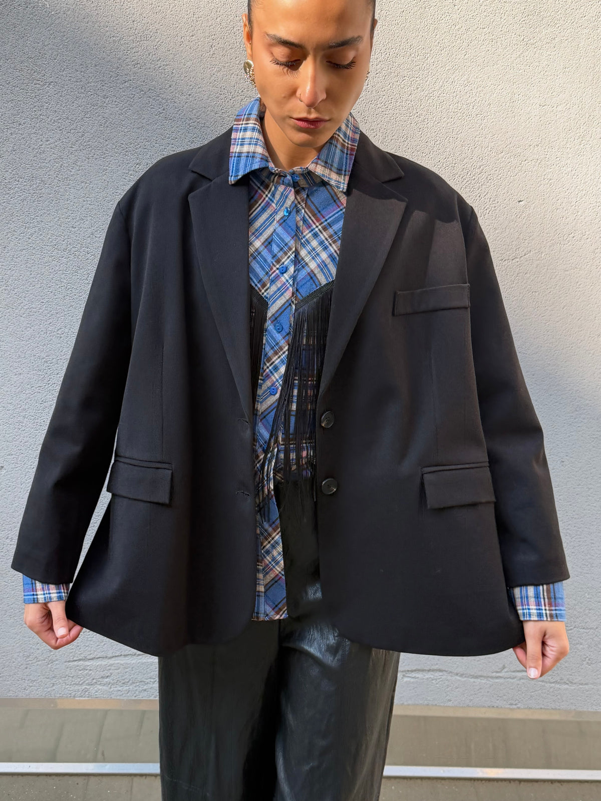 Giacca Nera Oversize