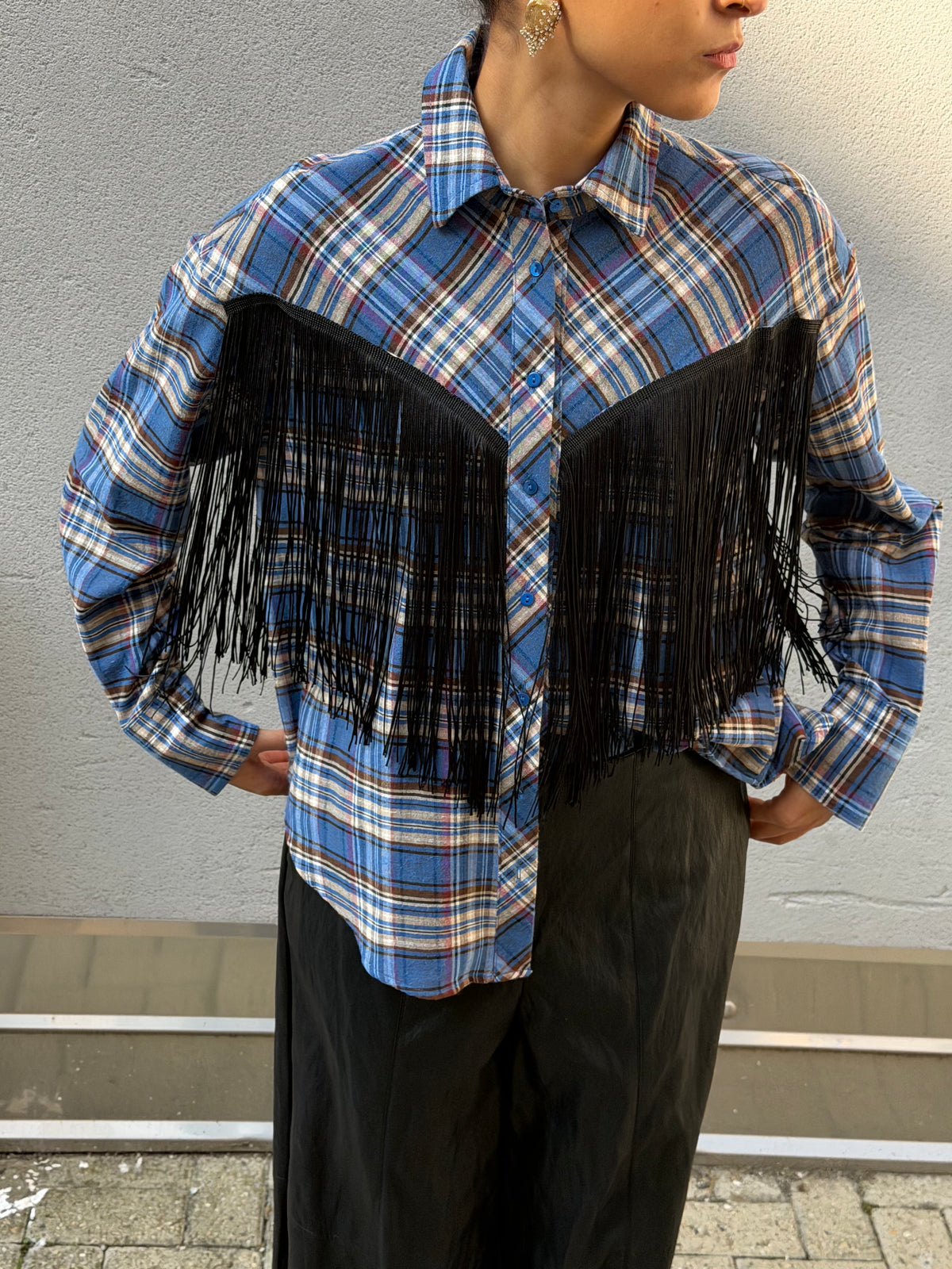 Camicia Check Frange