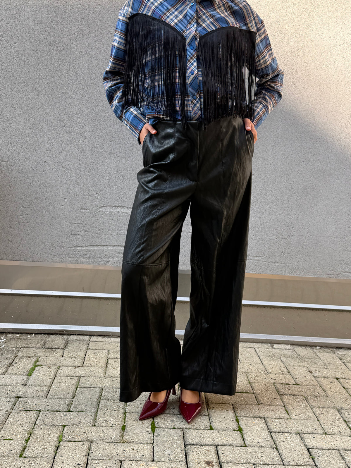 Pantalone Ecopelle Noir
