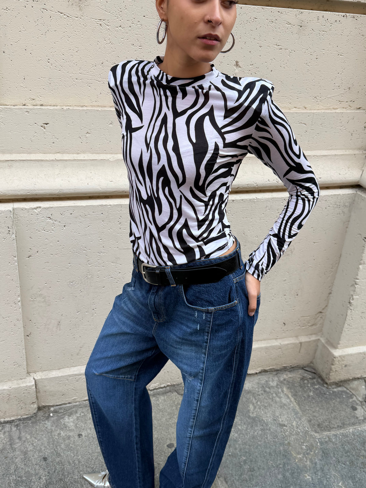 Maglia Zebrata Spalline